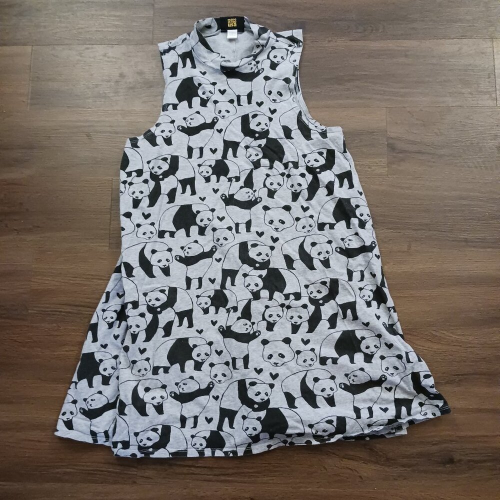 EUC NOOWORKS SLEEVELESS PANDA 🐼 SHIFT 👗 DRESS 🏖 RARE ART DESIGNER S